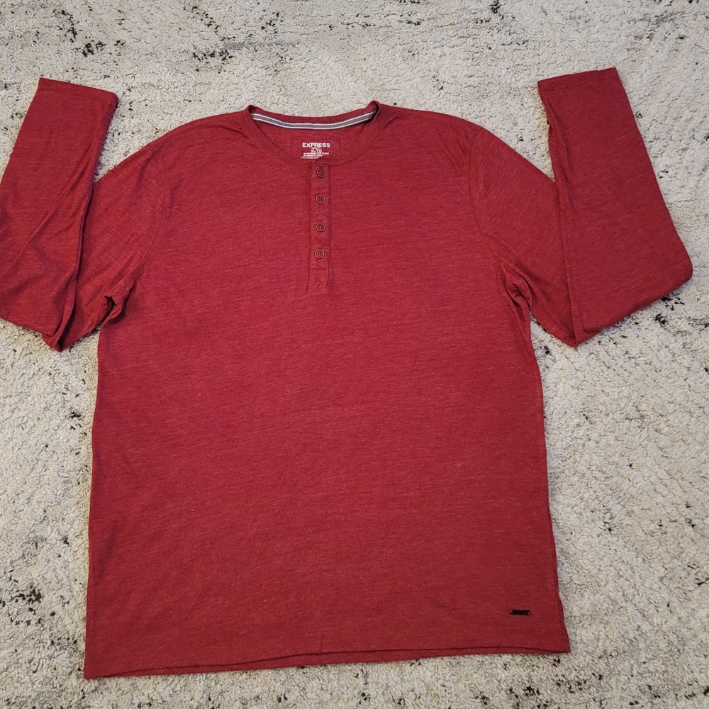 🆕️2 for 20🆕️Expess Mens Lightweight Cotton Henley Fitted Shirt Roll Up Sleeves